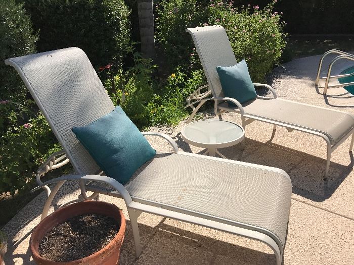 2 Chaise lounges with small table.  Margarita anyone?