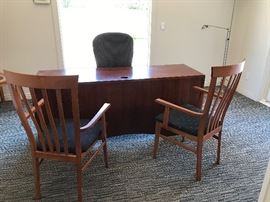 Desk , 2 chairs, NEW office chair