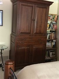 Armoire, ladder shelving unit to the right is for sale also.