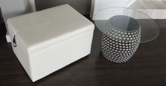 NLP026 Storage Ottoman, Contemporary End Table
