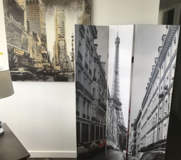 NLP029 Viva la Paris! Large Canvas Print, 3-Panel Screen
