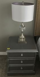 NLP039 Wood Nightstand and Bedside Lamp #1

