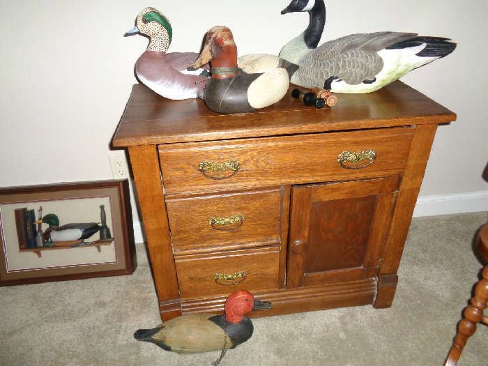 vintage wash stand, duck collection