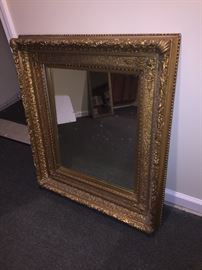BEAUTIFUL GOLD LARGE MIRROR ANTIQUE 