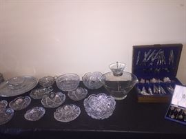 CRYSTAL , CUT GLASS DISHES
