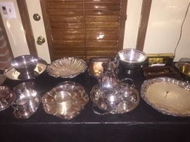 SILVER PLATE SERVING PLATTERS 