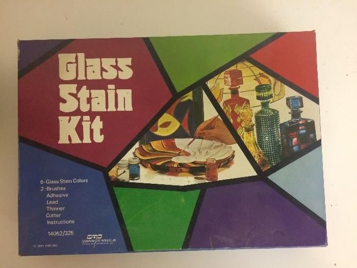 Vintage stain glass making kit
