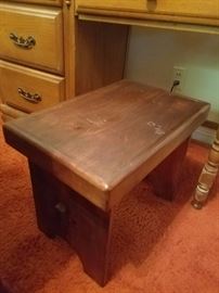 hand crafted wood stool bench