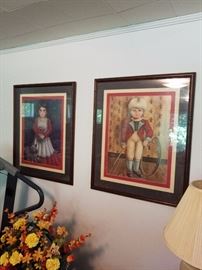 Matching Set of Girl and Boy Framed Wall Decor