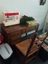 Sewing Machine, Desk, Paper Shredder