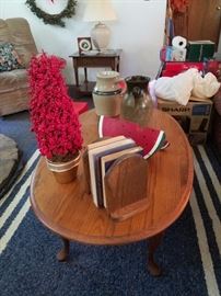 Coffee Table, Watermelon Wood Decor, Antique Clay Pictures