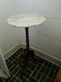 Marble top wood accent table/plant stand