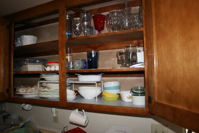 dishes and glasses, kitchen ware