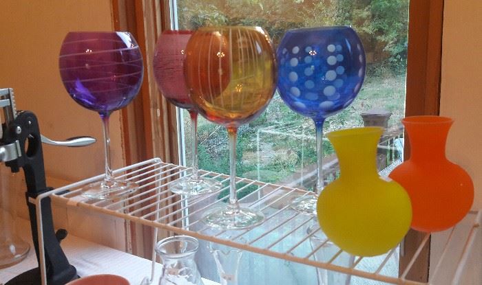 Artful glass goblets