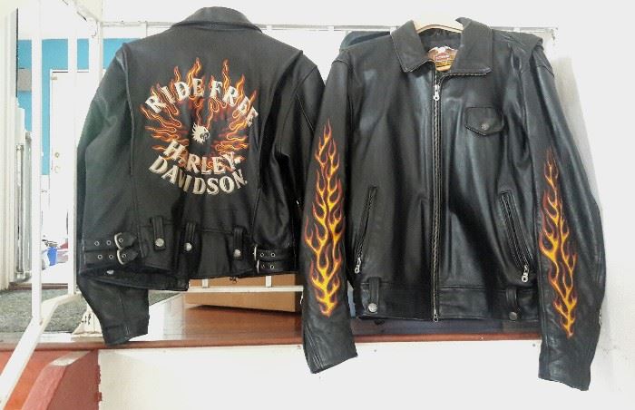 His & Her leather jackets. 
