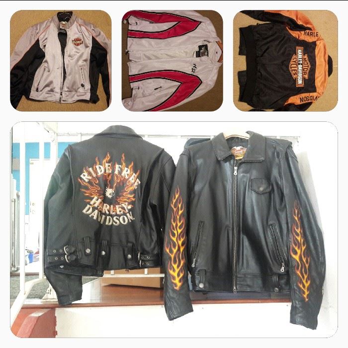 a pair of His & Her leather jackets