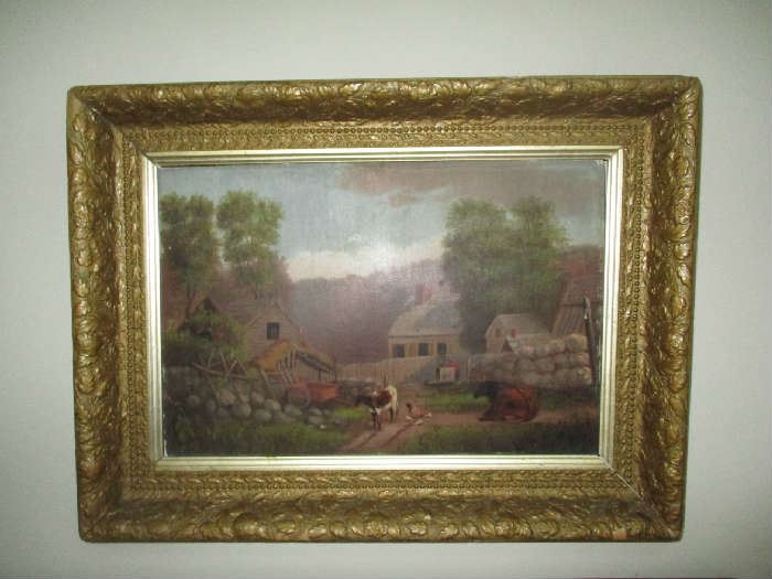 OLD PAINTING IN ORNATE FRAME
