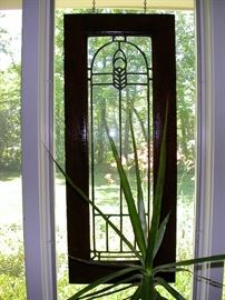 Several vintage leaded glass windows