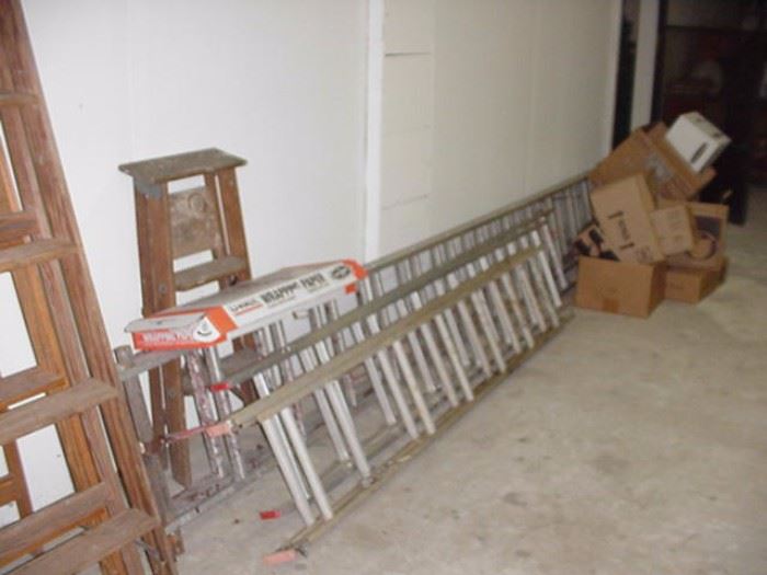 Lots of ladders--metal and wood