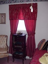 Curtains and jewelry chest