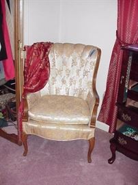 Upholstered French style arm chair