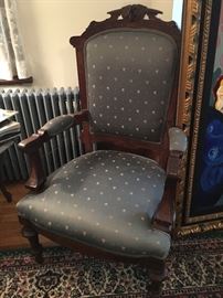 Pair Victorian armchairs
