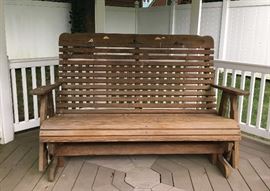 Wood glider bench