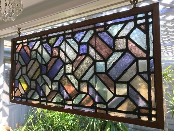 Primitive modern stained glass window.