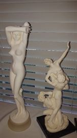 Virgo 16" Height (statue on left)
The figurines are composed of alabaster dust mixed with a durable binding compound, each detail is finished with care by the artisans of Italy's Egregia Workshop. Mounted on a solid alabaster base. Similar in style to the Lolita and Frine. This is Beautifully detailed with an exceptional surface luster. These sculptures are imported from Italy.