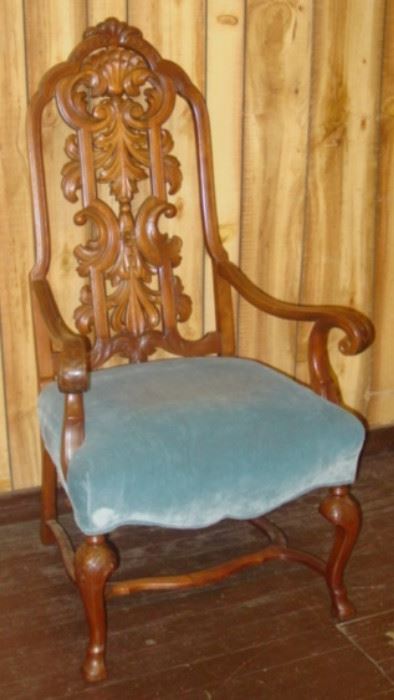 Ornate High Back Arm Chair