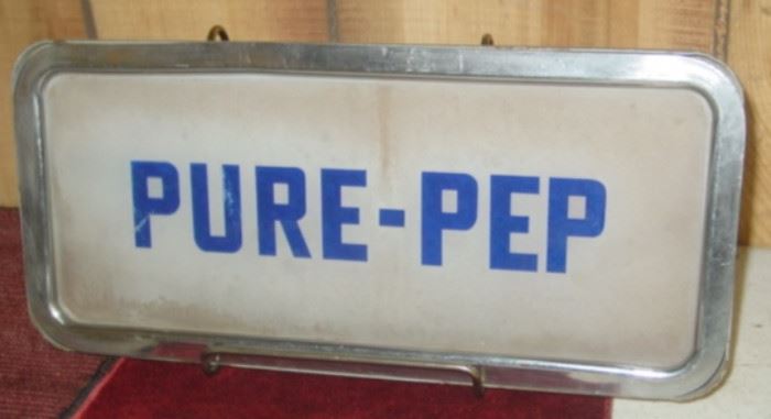 1950's - 1960's PURE - PEP Gas Pump Plate