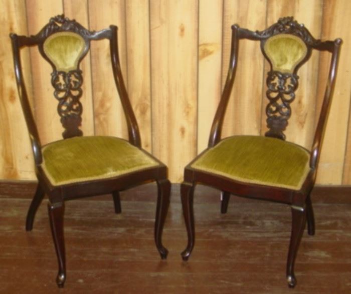 Pair Of Ornate Side Chairs