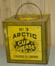 1920's Metal 12" x 12" Arctic Cup Grease Can - 50 lbs - Standard Oil Company
