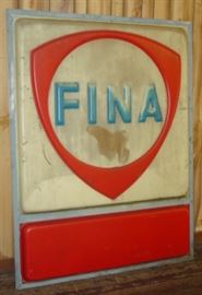 1960's - 1970's Fina Gas Sign - 59" x 78"