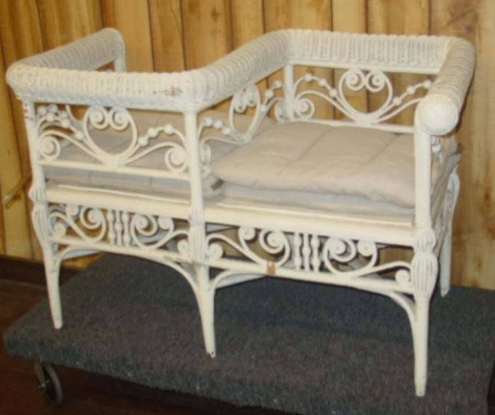 Victorian Wicker Courting Bench