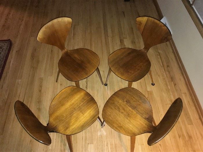 Plycraft chairs, MCM, Mid Century Modern, Norman Cherner, ant chairs with table