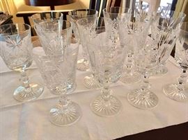 Set of crystal wine glasses
