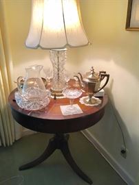 antique glass lamp table