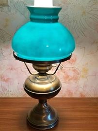 blue brass lamp