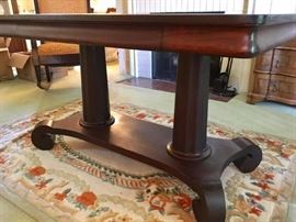 oriental rug and antique table