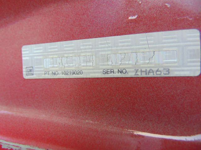 Label inside hood  Partial VIN number may be 1GCC5144R8