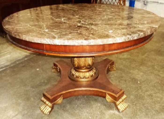 Antique Marble Top Table with "Lazy Susan" Feature