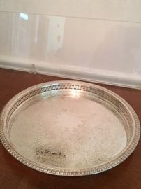 20 Round Tray Etched Filligree stunning
