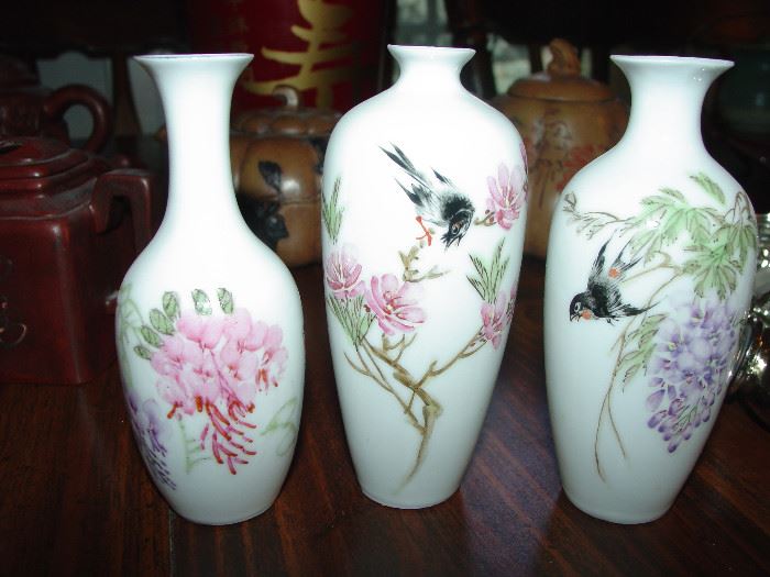 Hand Painted Bone China Miniature Vases
