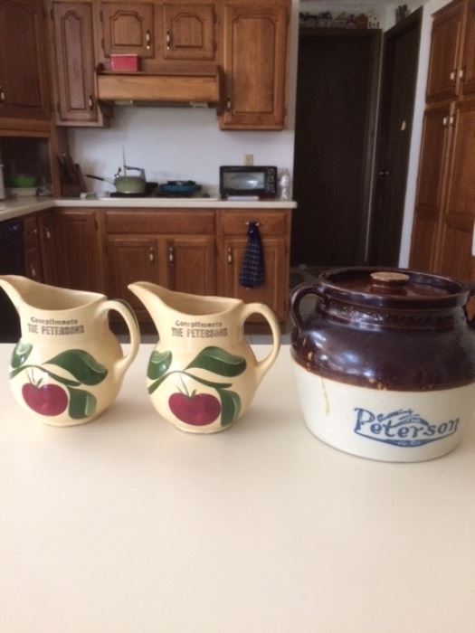 Assorted Ceramic pitchers and crocks