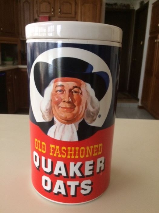 Vintage 1970's Ceramic Old Fashioned Quaker Oats Cookie Jar