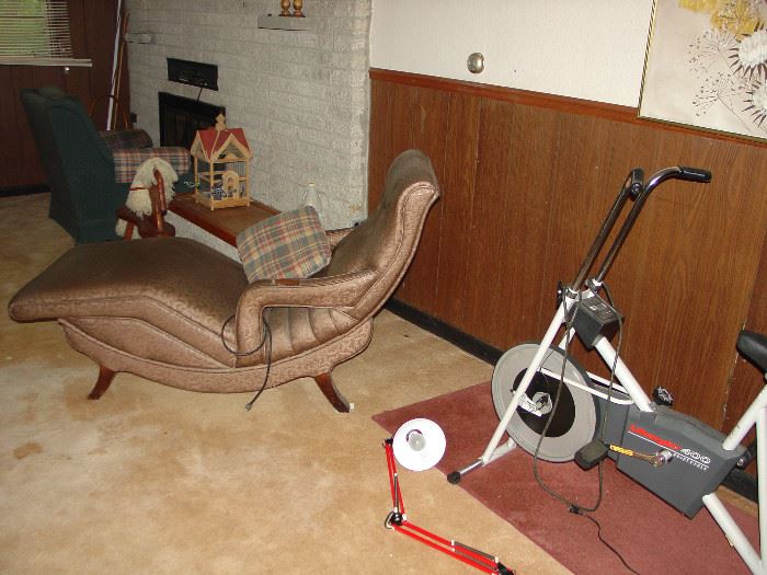 Vintage vibrating Massage Chair and exercise bike