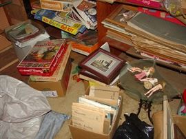 Vintage and Mid Century Games , Dolls , Magazines , papers etc