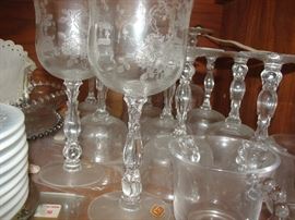 Fostoria Etched Goblets