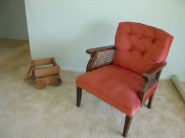 vintage wicker arm chair